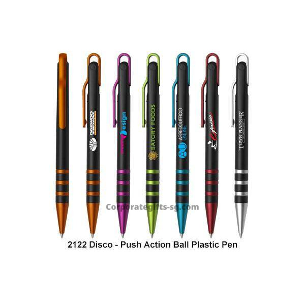 2122  Disco - Push Action Ball Plastic Pen, Promotional Gifts, Promotional Gift, Singapore